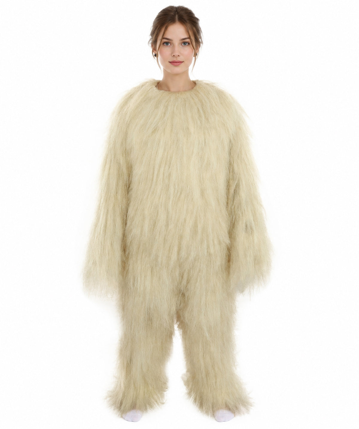 HPO Teen Extreme Hairy Person Costume Bundle & Mask Set - Full-Body Hair Suit Extra-Long Costume Wig for Halloween, Cosplay & Parties - Multiple Color Options