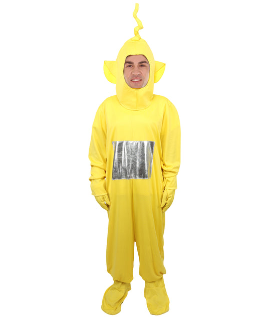 HPO Men’s Colorful Plush Character Costume – One Piece Creature Suit with Rounded Headpiece | Visual Look for Theme Nights