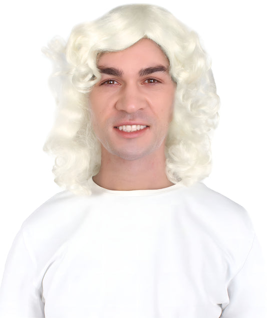 Men Wavy Colonial Wig | Premium Breathable Capless Cap