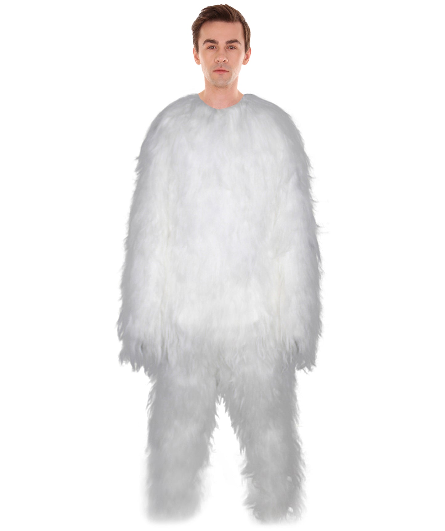 Unisex Hairy Warrior Ape Military Leader Resistance Fighter Yeti Costume Polar White