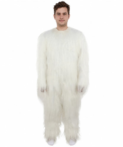 HPO Unisex Extreme Hairy Person Costume, Mask and Bundle - Full-Body Hair Suit Extra-Long Ash Brown Costume Wig for Halloween, Cosplay & Parties