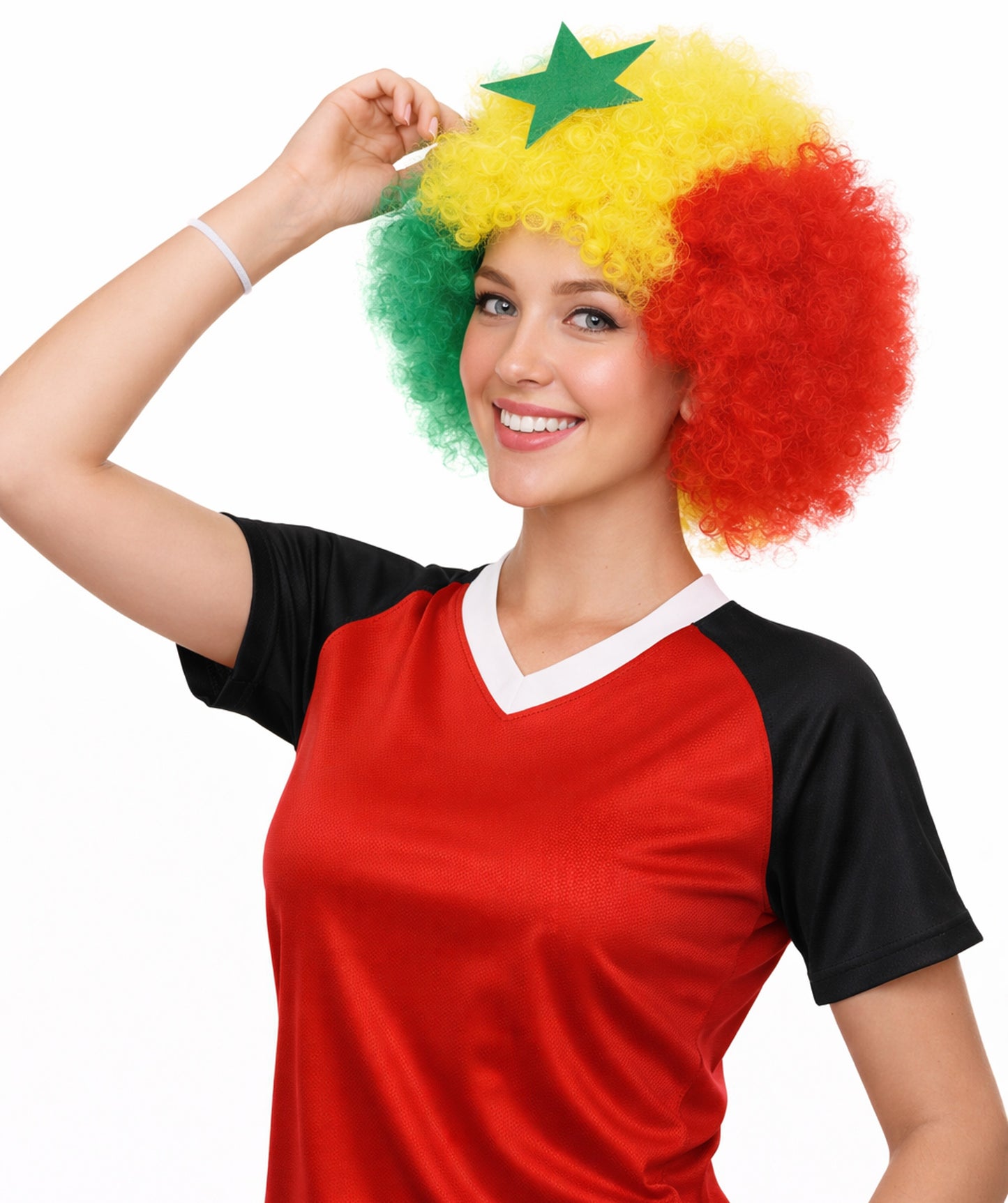 Senegal Flag Sport Afro Halloween Wig