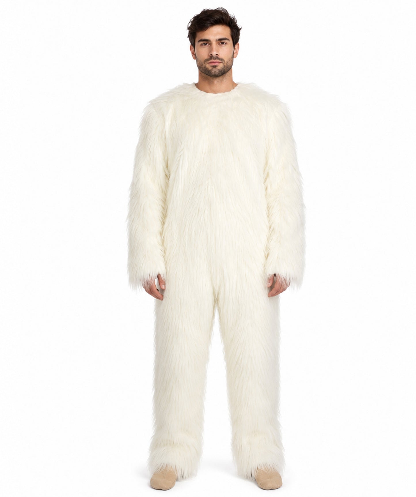 Furry Dog Collection | Men's White Spiked Furry Dog Costume with Tail | Halloween Costume