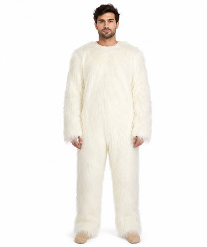 Furry Dog Collection | Men's White Spiked Furry Dog Costume with Tail | Halloween Costume