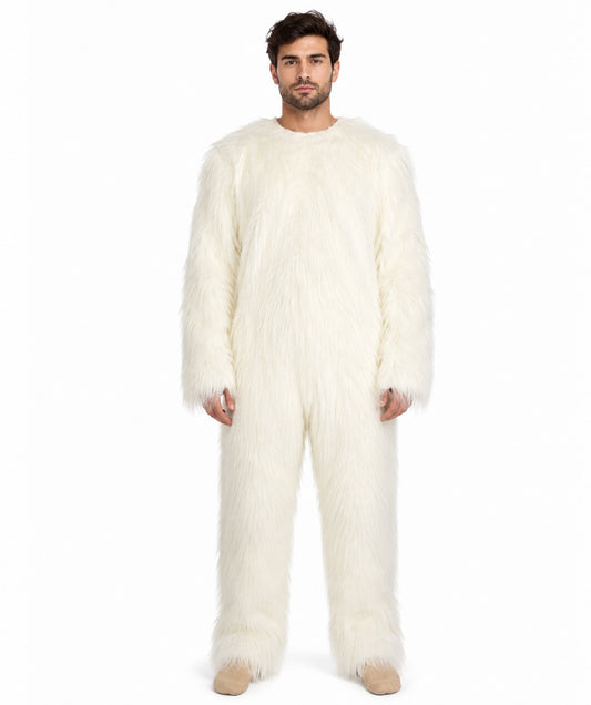 Furry Dog Collection | Men's White Spiked Furry Dog Costume with Tail | Halloween Costume