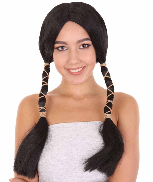 Animation Womens Wig | Black Braided Halloween Wig | Premium Breathable Capless Cap