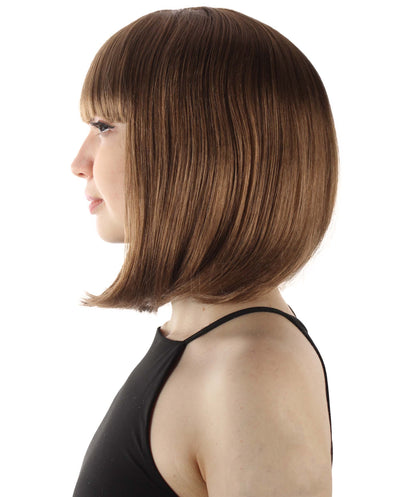 HPO Women's Shoulder Length Bob Wig Collection | Straight Halloween Wig Multiple Color Option | Premium Breathable Capless Cap