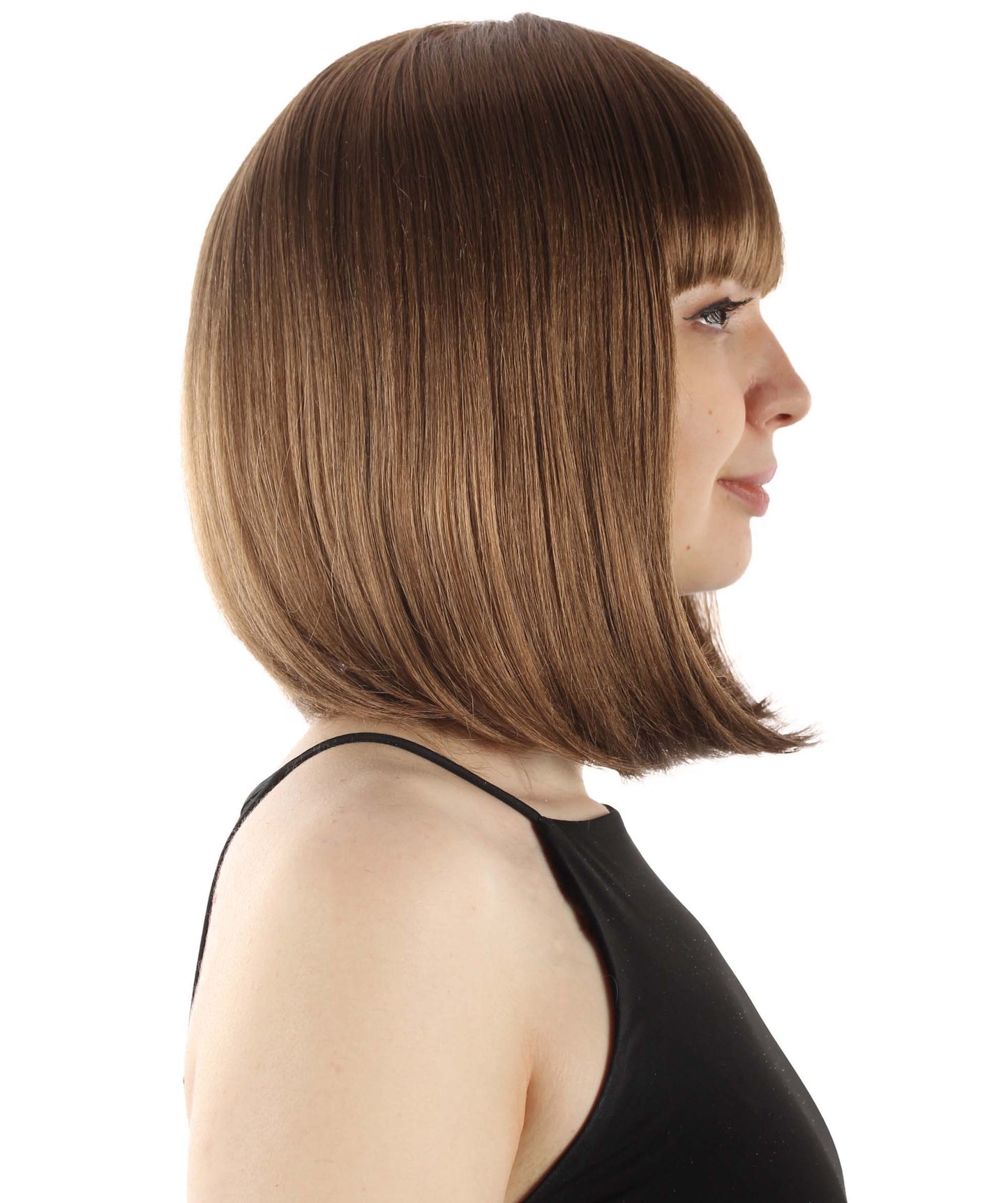 HPO Women's Shoulder Length Bob Wig Collection | Straight Halloween Wig Multiple Color Option | Premium Breathable Capless Cap