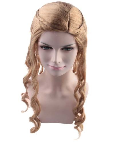 HPO Womens Renaissance Wig | Long Blond Braided Wig | Premium Breathable Capless Cap