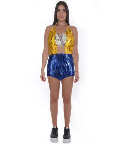 HPO Festival Femme Silver and Indigo Light Up the Night Bikini Set