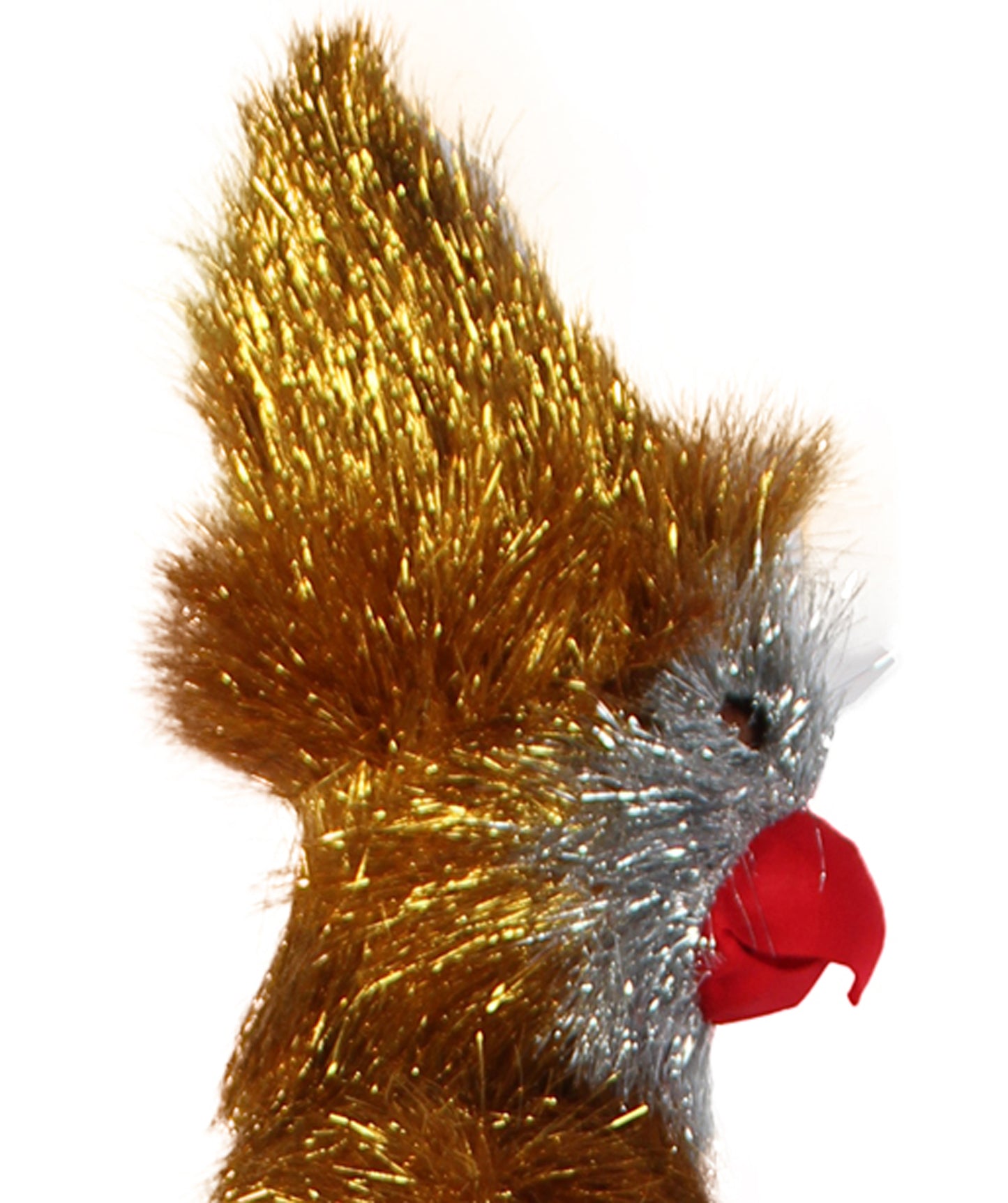 HPO Men's Furry Cardinal Mascot Tinsel Mask Costume, Halloween-Mask, Flame-retardant Tinsel Material