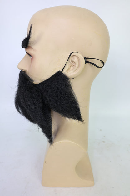 HPO Men's Cowboy Cartoon Purple Mustache and Beard,Perfect for Halloween, Flame-retardant Synthetic Fiber