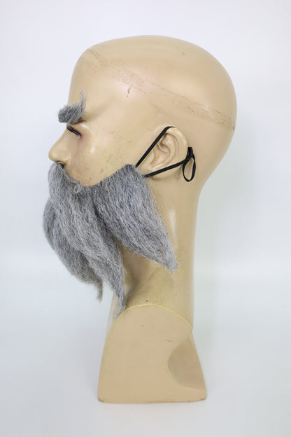 HPO Men's Cowboy Cartoon Purple Mustache and Beard,Perfect for Halloween, Flame-retardant Synthetic Fiber