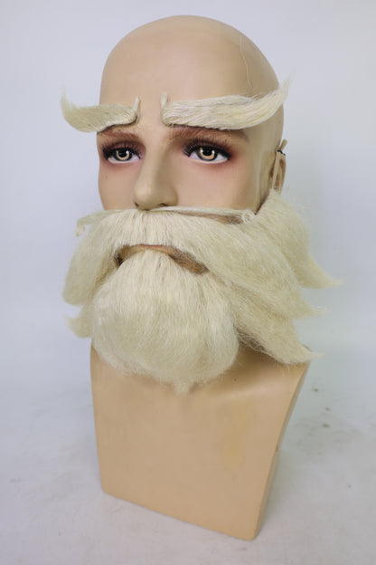 HPO Men's Cowboy Cartoon Purple Mustache and Beard,Perfect for Halloween, Flame-retardant Synthetic Fiber