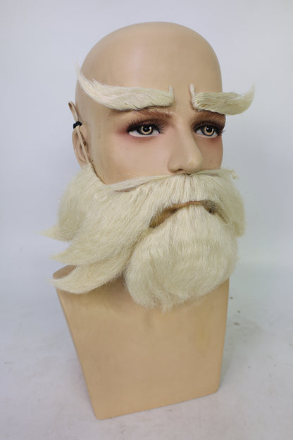HPO Men's Cowboy Cartoon Purple Mustache and Beard,Perfect for Halloween, Flame-retardant Synthetic Fiber
