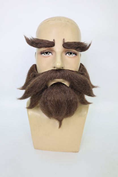 HPO Men's Cowboy Cartoon Purple Mustache and Beard,Perfect for Halloween, Flame-retardant Synthetic Fiber