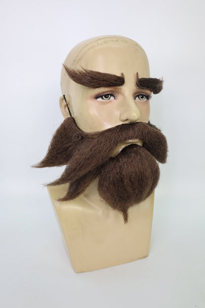 HPO Men's Cowboy Cartoon Purple Mustache and Beard,Perfect for Halloween, Flame-retardant Synthetic Fiber