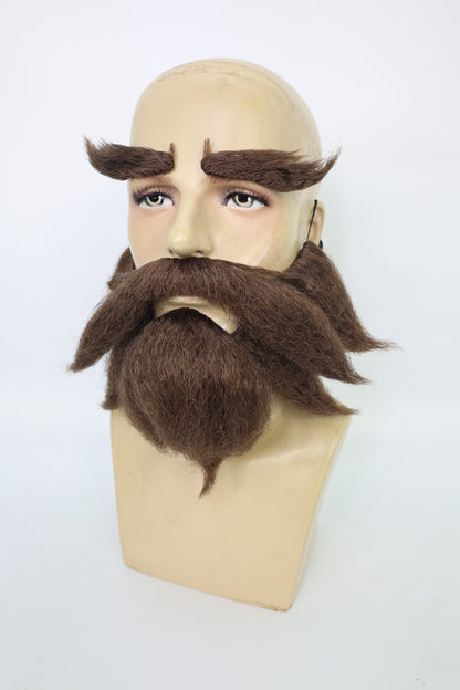 HPO Men's Cowboy Cartoon Purple Mustache and Beard,Perfect for Halloween, Flame-retardant Synthetic Fiber