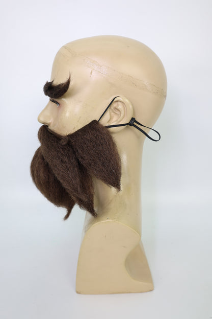 HPO Men's Cowboy Cartoon Purple Mustache and Beard,Perfect for Halloween, Flame-retardant Synthetic Fiber