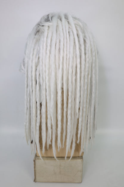 HPO Men’s Sea Monarch Wig and Beard Set Deluxe | Medium Flowing White & Brwon Mixed Wig with Matching Beard | Costume Hairpiece for Halloween, Cosplay, Parties & Stage