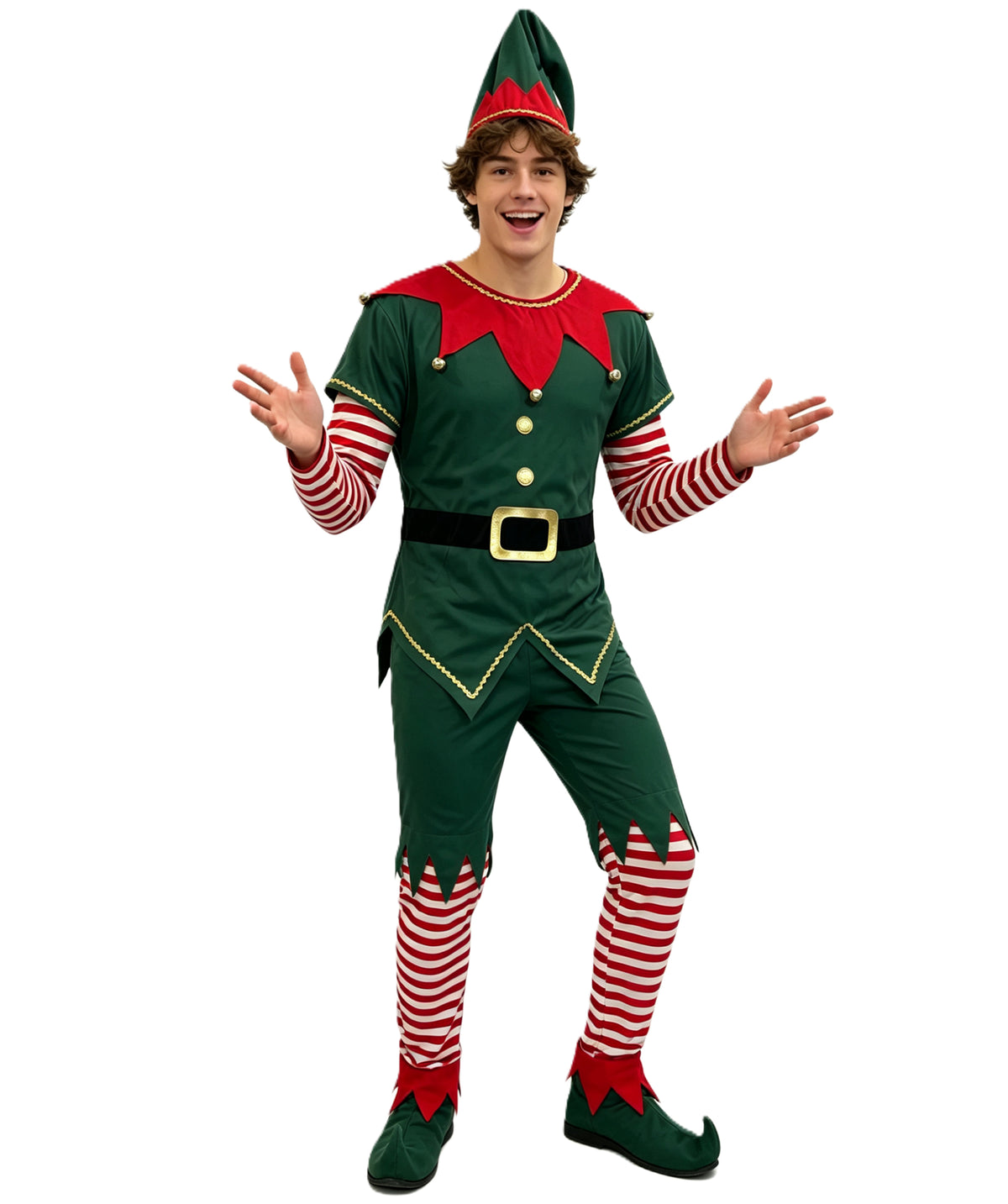 HPO Adult & Teen Men’s Christmas Elf Inflatable Costume | Festive Holiday Cosplay & Party Outfit