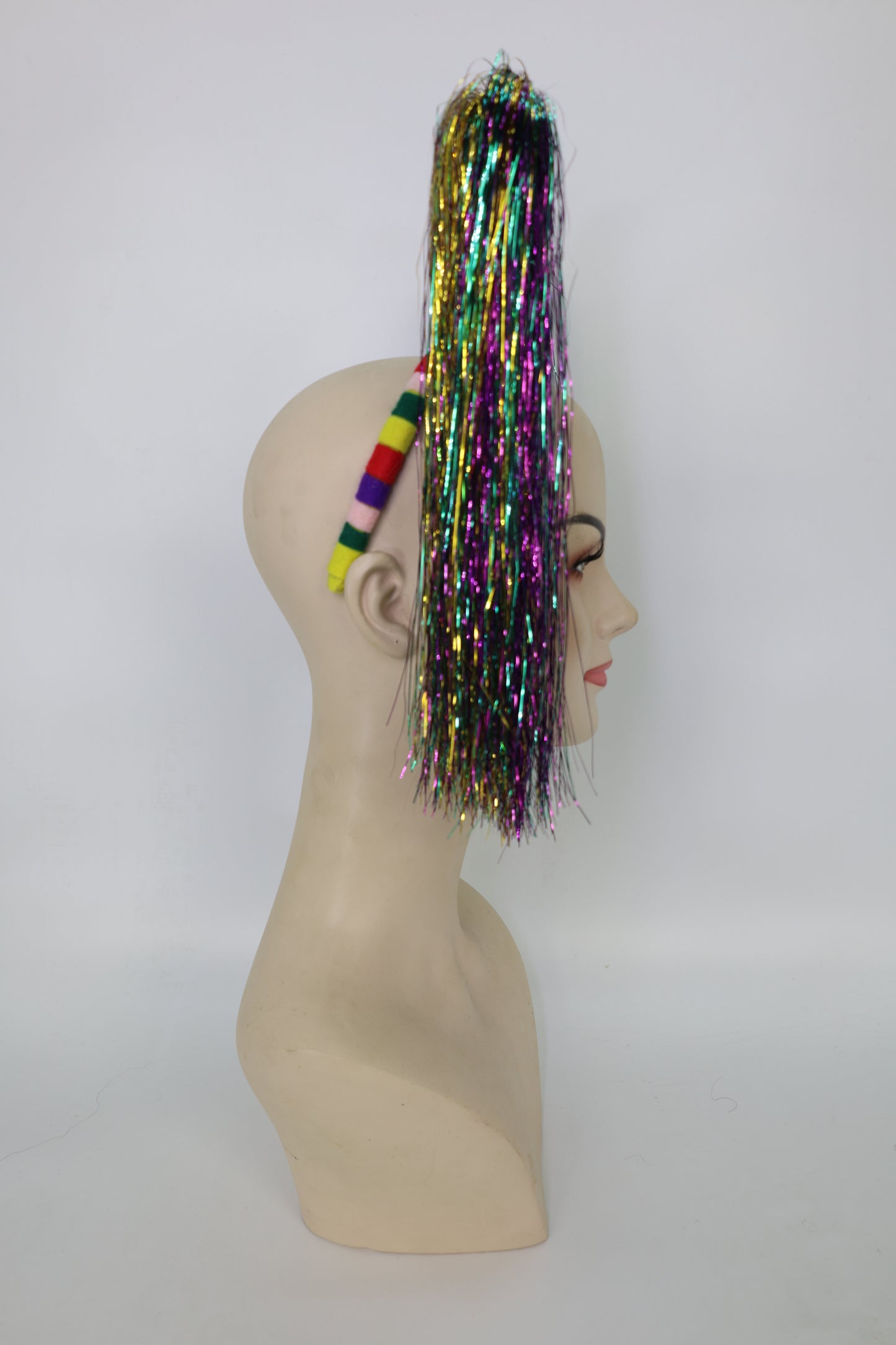 Light-Up Pom Pom Headband | Funny Tinsel Ponytail Head Bopper | Party, Birthday, Festival & Accessory for Women