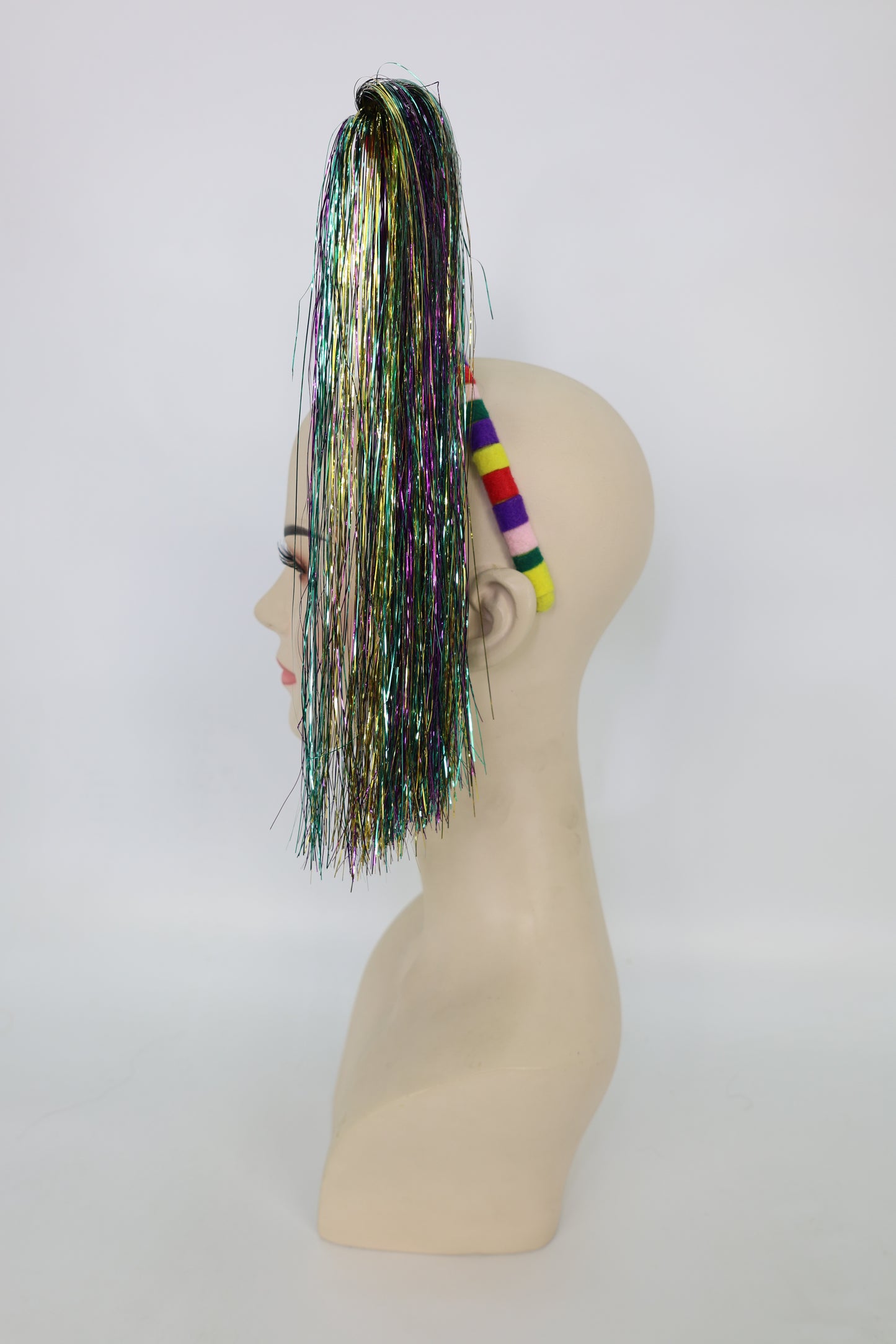 Light-Up Pom Pom Headband | Funny Tinsel Ponytail Head Bopper | Party, Birthday, Festival & Accessory for Women