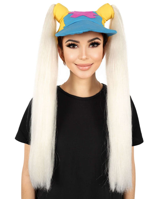 HPO Women's Double Pony Cap Style Accessory | Flame-retardant Synthetic Fiber