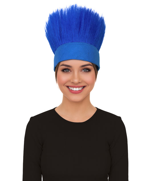 HPO Unisex Royal Blue Hairy Headband Crazy Hair Wig | Fun Novelty Hair Accessory for Parties, Cosplay, Halloween, Stage Performances & Creative Roleplay