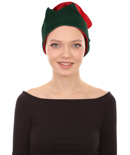 HPO Unisex Classic Velvet Christmas Santa Hat | Soft Red and green Festive Holiday Hat | Ideal for Holiday fun