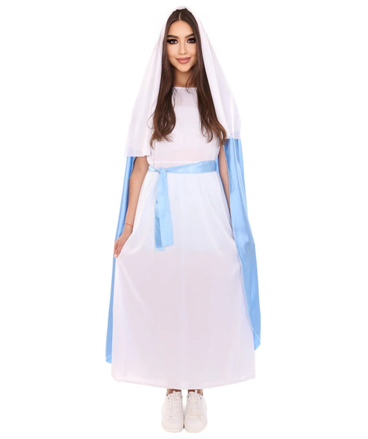 HPO Women's Mary Nativity Costume | Blue and White Halloween Costume