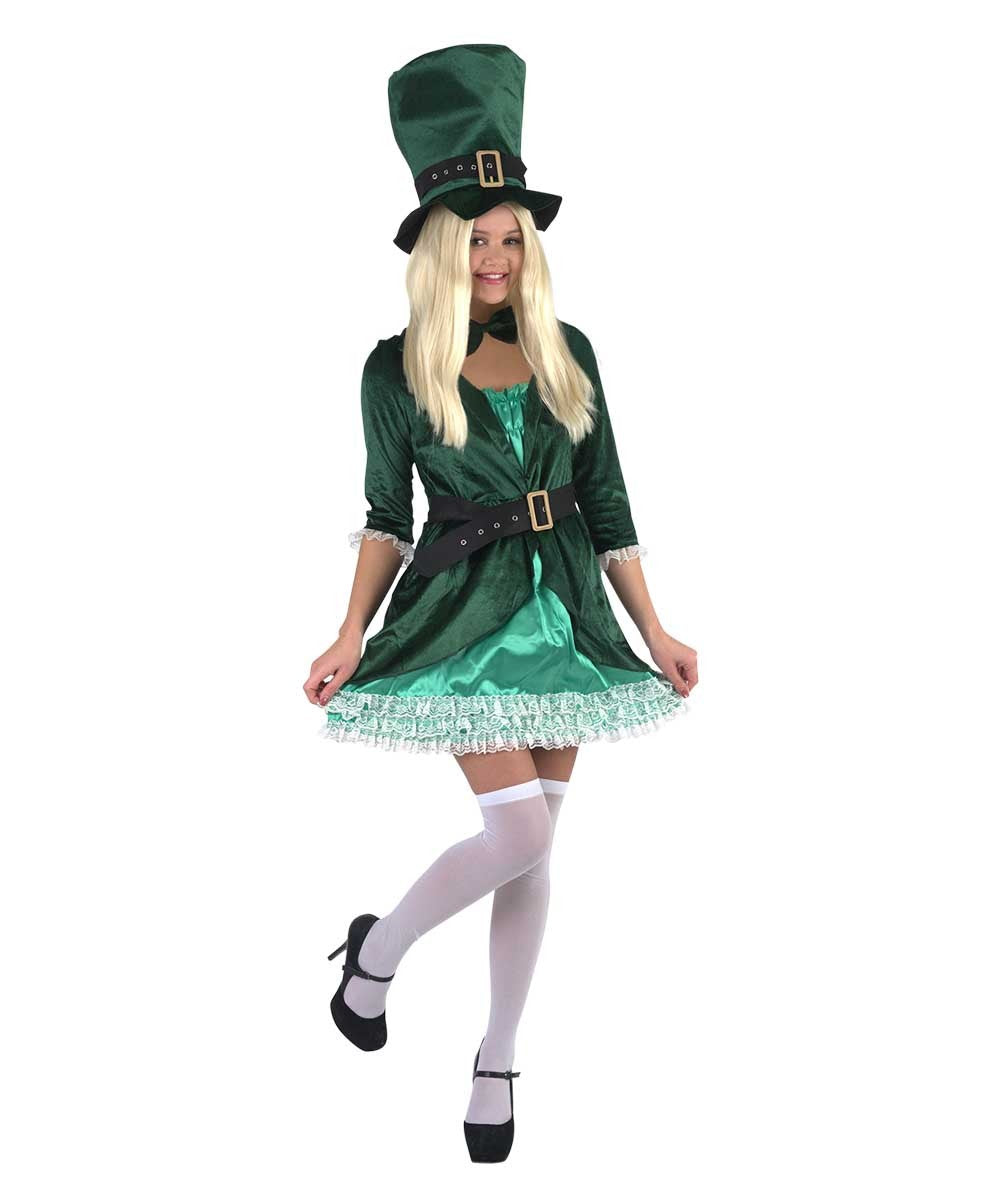 Women's Luscious Leprechaun Costume | Green Halloween Costume |  Flame Retardant Synthetic Fabric