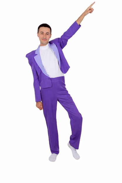 80's Rock Star | Dark Purple Suit with Mock Turtle Neck | Premium Halloween Costume
