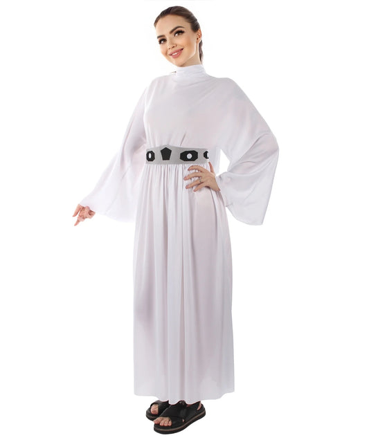 HPO Women's Princess White Costume | Halloween and Festival | Flame-retardant Synthetic Fabric