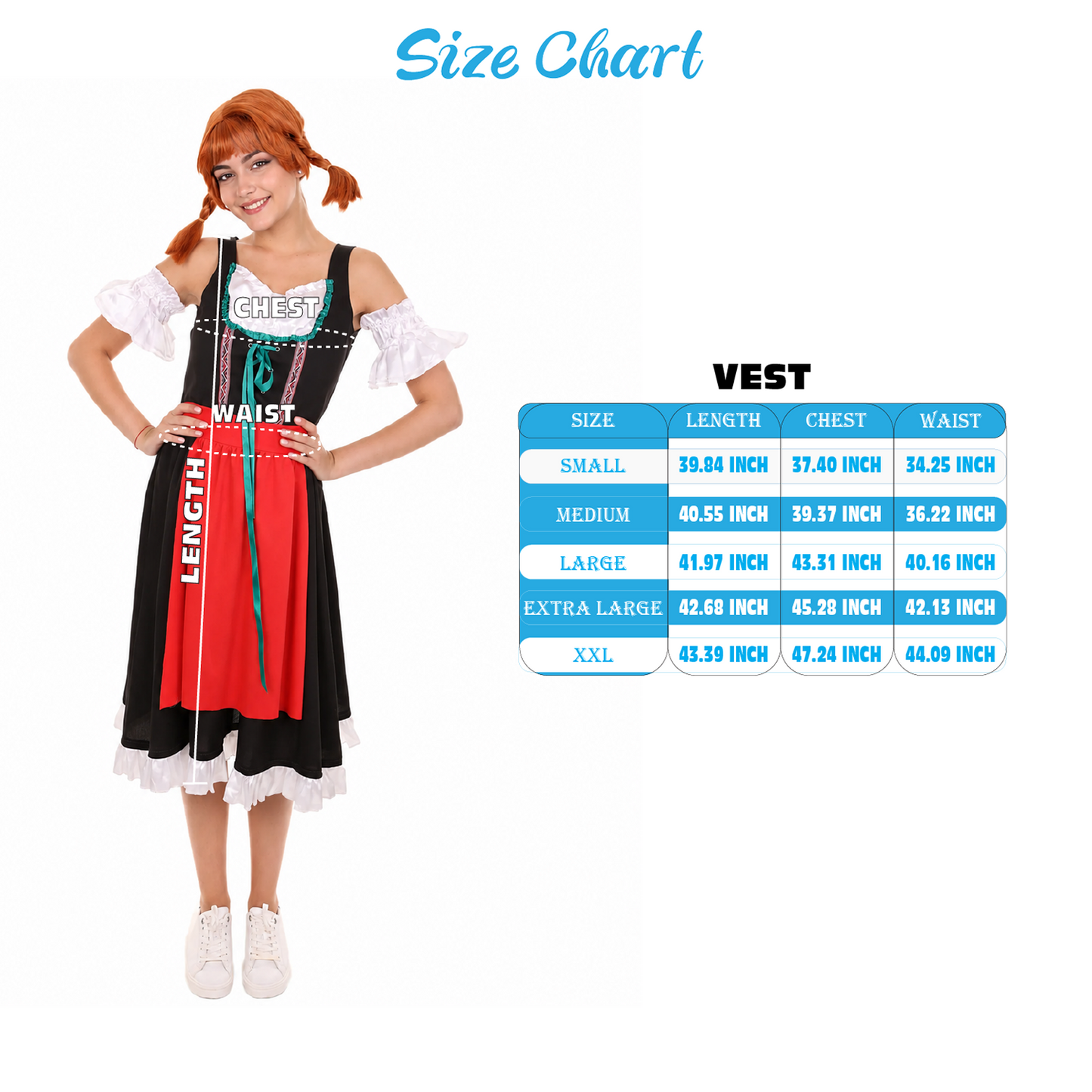 Women's Oktoberfest Fraulein Costume | Black & Red Halloween Costume