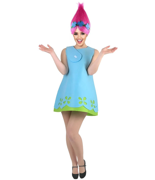 Women's Magical Troll Princess Halloween Bundle| Wig & Costume| Multiple Color & Size Options