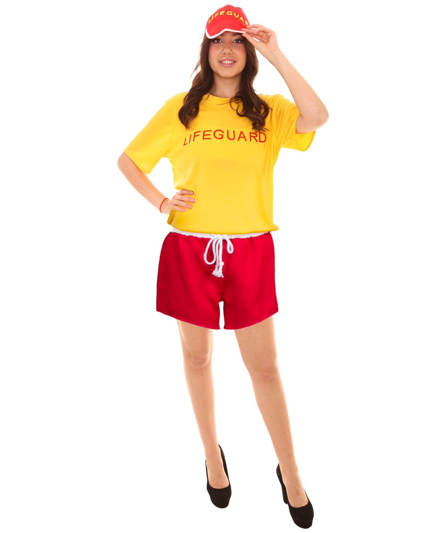 Women's Lifeguard TV/Movie Costume, Red & Yellow Fancy Costume