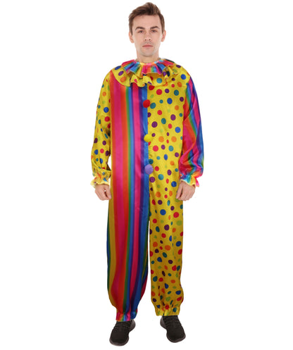 Men's Spots the Clown Jumpsuit Funny Costume | Multi Halloween Costume