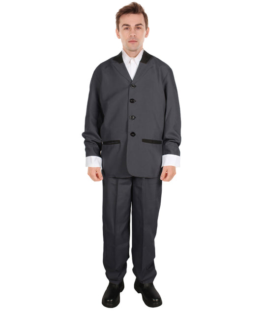 Men's 70's Singer Costume | Grey Fancy Costume