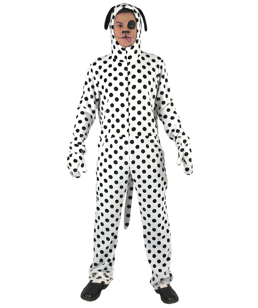 Men's Dalmatian Costume, Black and White Halloween Costume