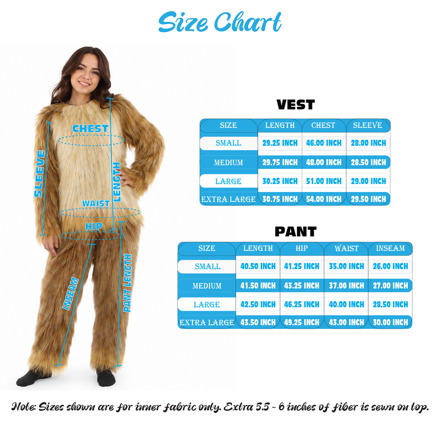 Furry Fox Collection | Women's White and Brown Straight Long Furry Fox Fancy  Costume with Tail
