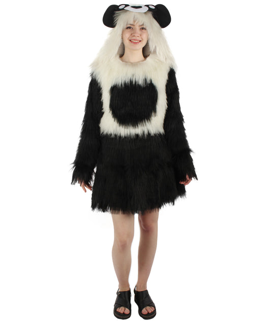 HPO White and Black Panda Costume with Hoodie - Long Synthetic Fibers Bundle