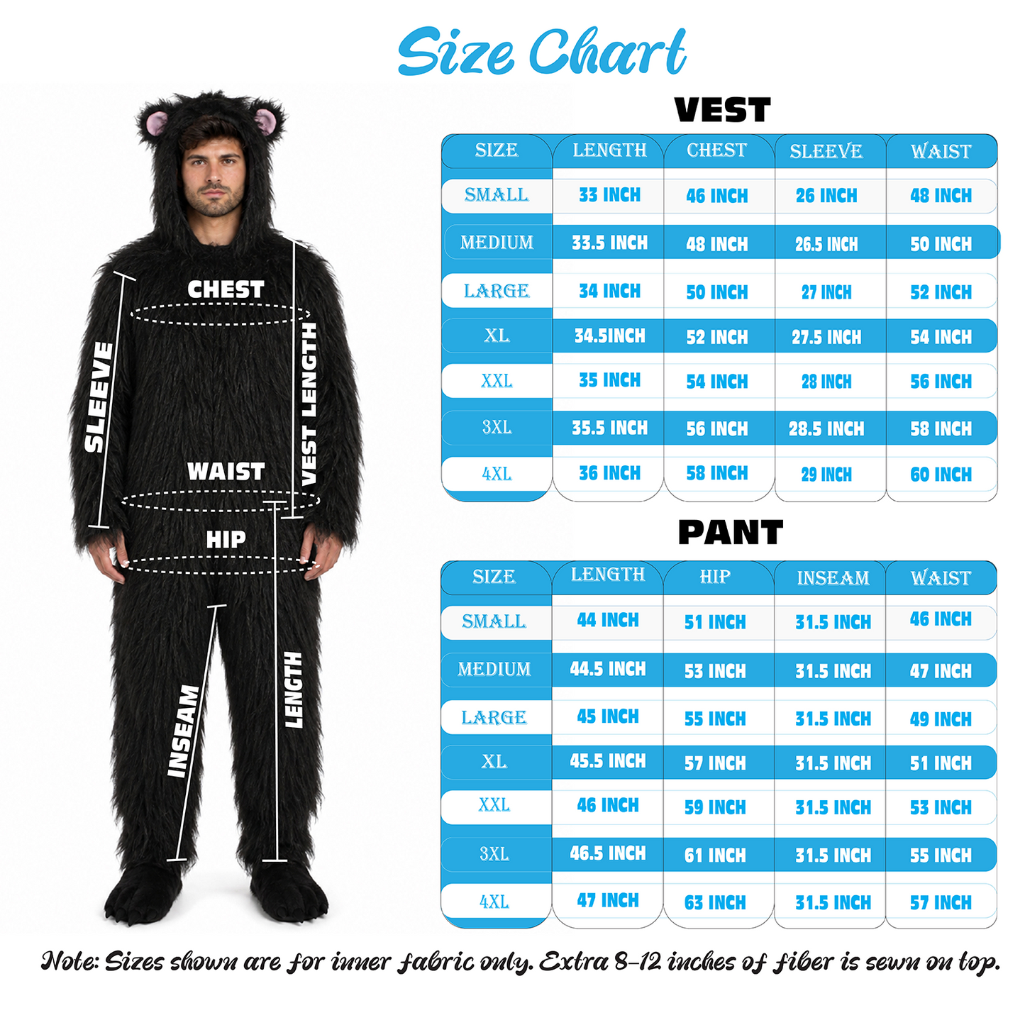 HPO Koala Bear Costume with Hood and Tail - Long Synthetic Fibers