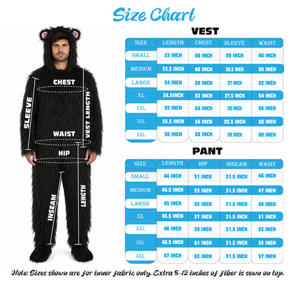 HPO Koala Bear Costume with Hood and Tail - Long Synthetic Fibers