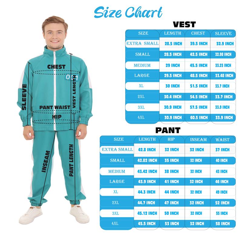 Unisex K-drama Survival Game TV Show Player Green Jumpsuit Fancy Costume