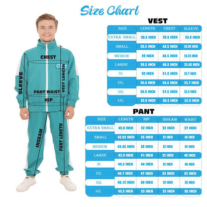 Unisex K-drama Survival Game TV Show Player Green Jumpsuit Fancy Costume