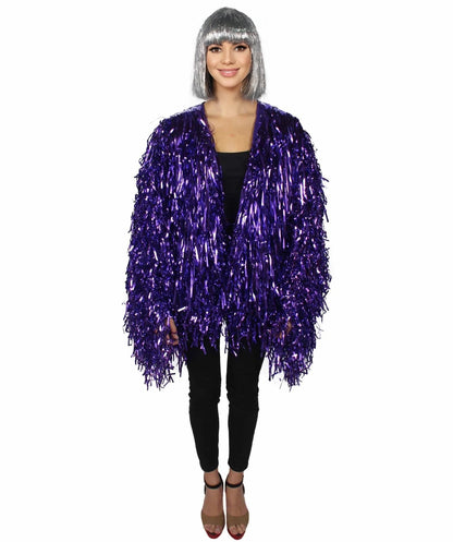 HPO Unisex Festival Carnival Thick Tinsel Jacket with Loose Fit