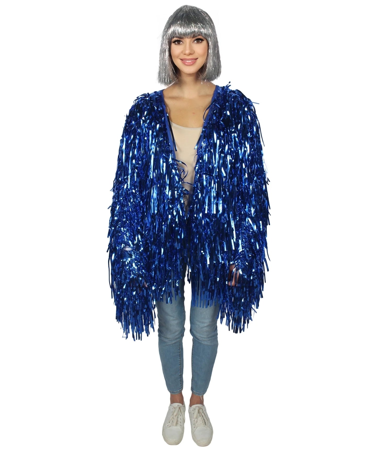 HPO Unisex Festival Carnival Thick Tinsel Jacket with Loose Fit