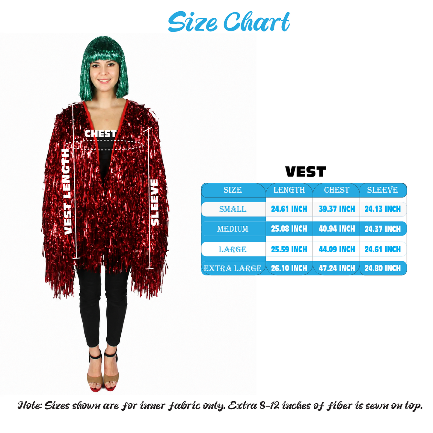 HPO Unisex Festival Carnival Thick Tinsel Jacket with Loose Fit