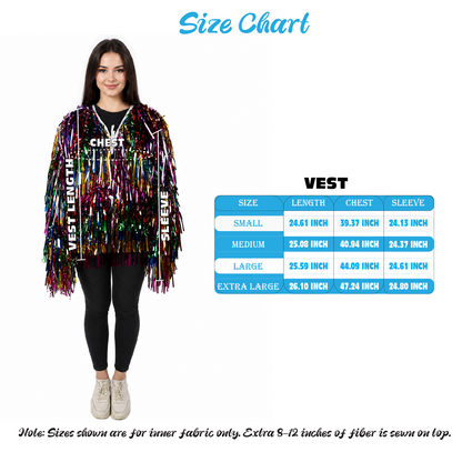 HPO Unisex Festival Carnival Thick Tinsel Jacket with Loose Fit